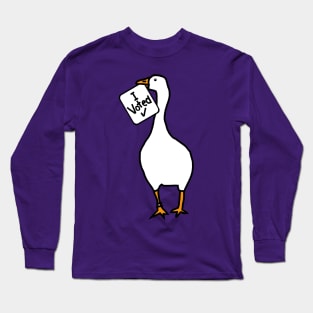 Goose with Stolen I Voted Sign Long Sleeve T-Shirt